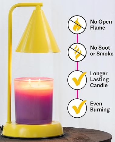 Yellow Candle Warmer | Wax Melter Lamp | Flameless Scent Release Lamp for Home, Office, Bedroom Decor