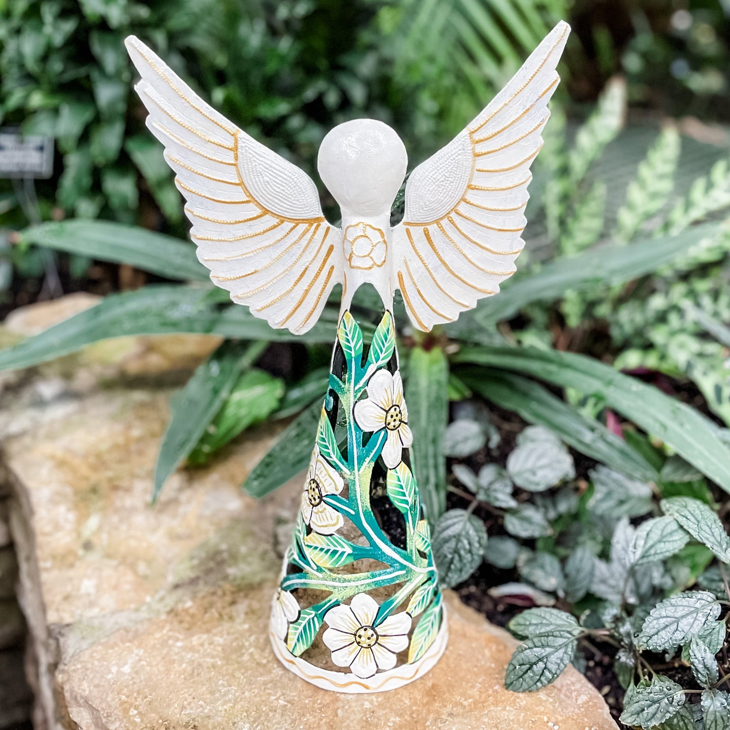 White Floral Garden Angel