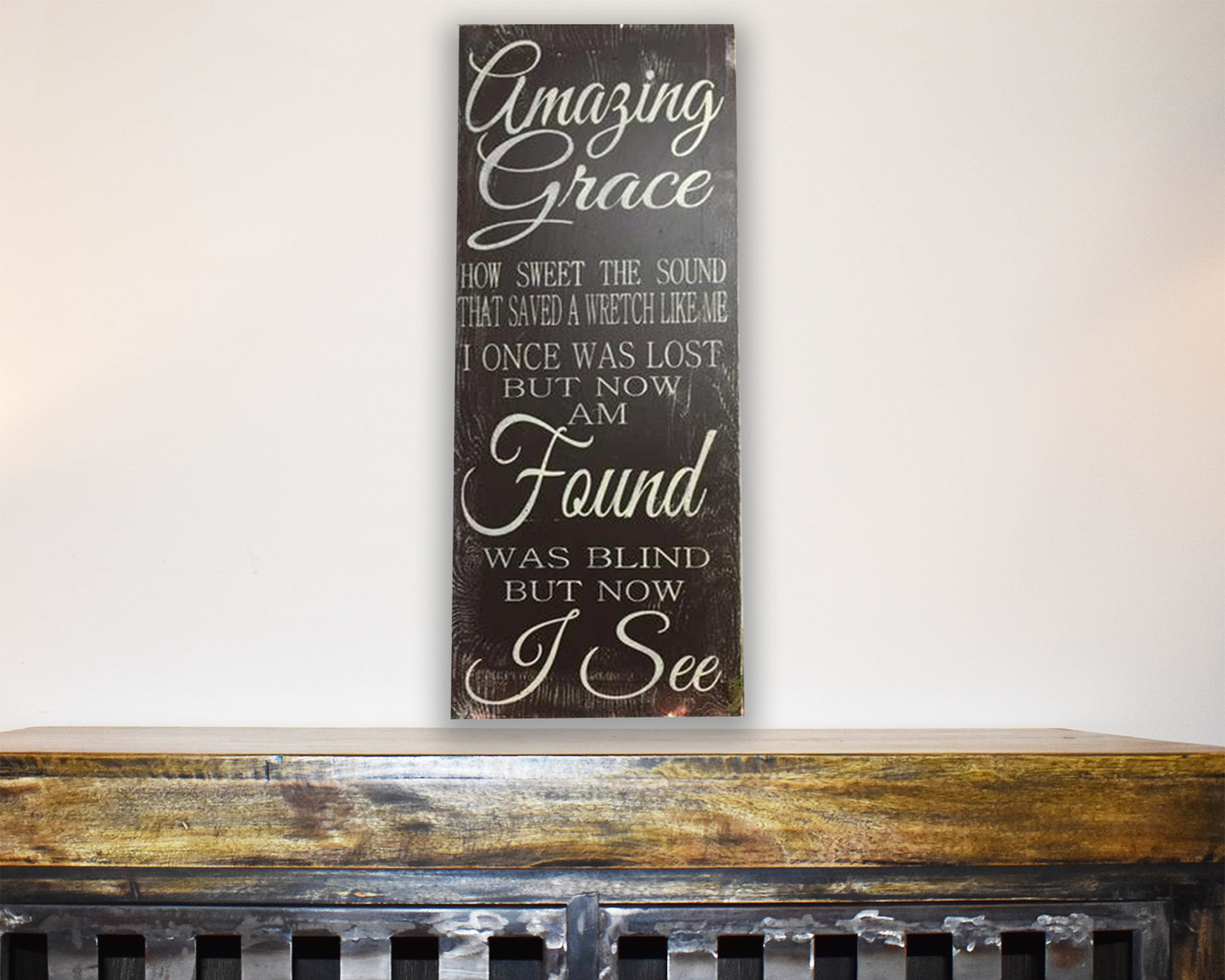 Amazing Grace Inspirational Wood Sign Christian Wall Art