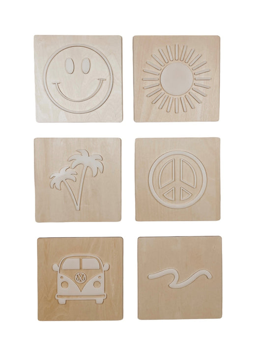 Beachy Wall Tiles Set of 6 | Costal Nursery Decor