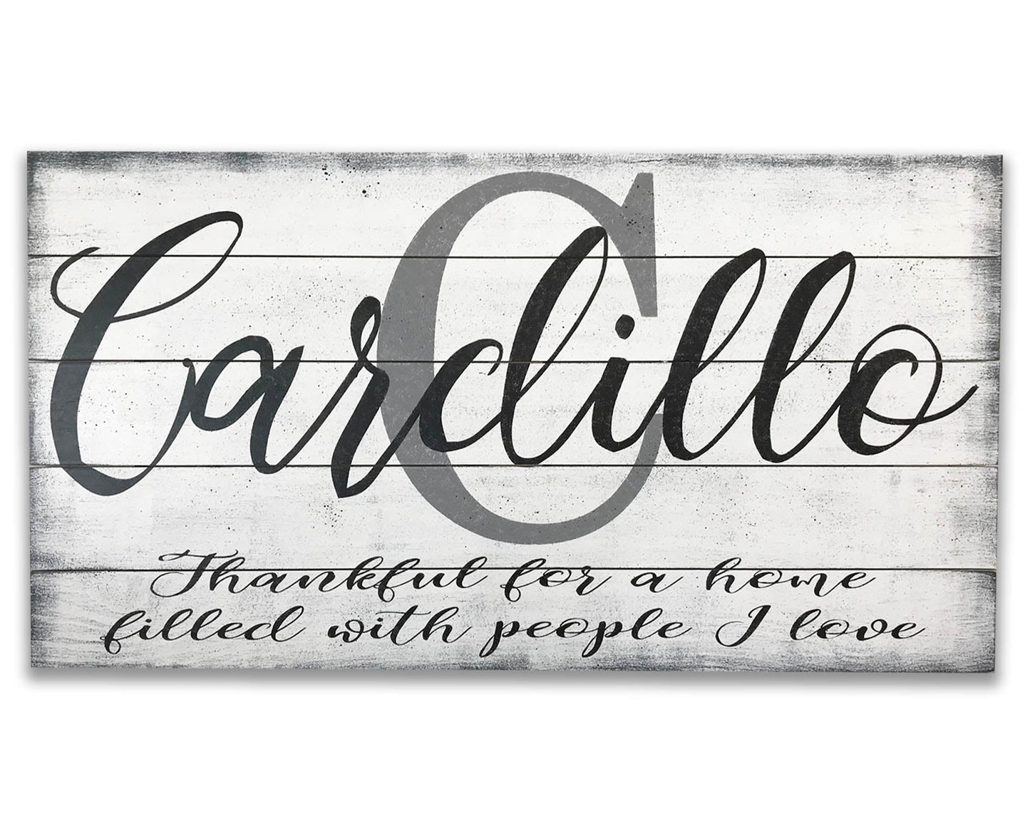 personalized thankful wood living area wall sign