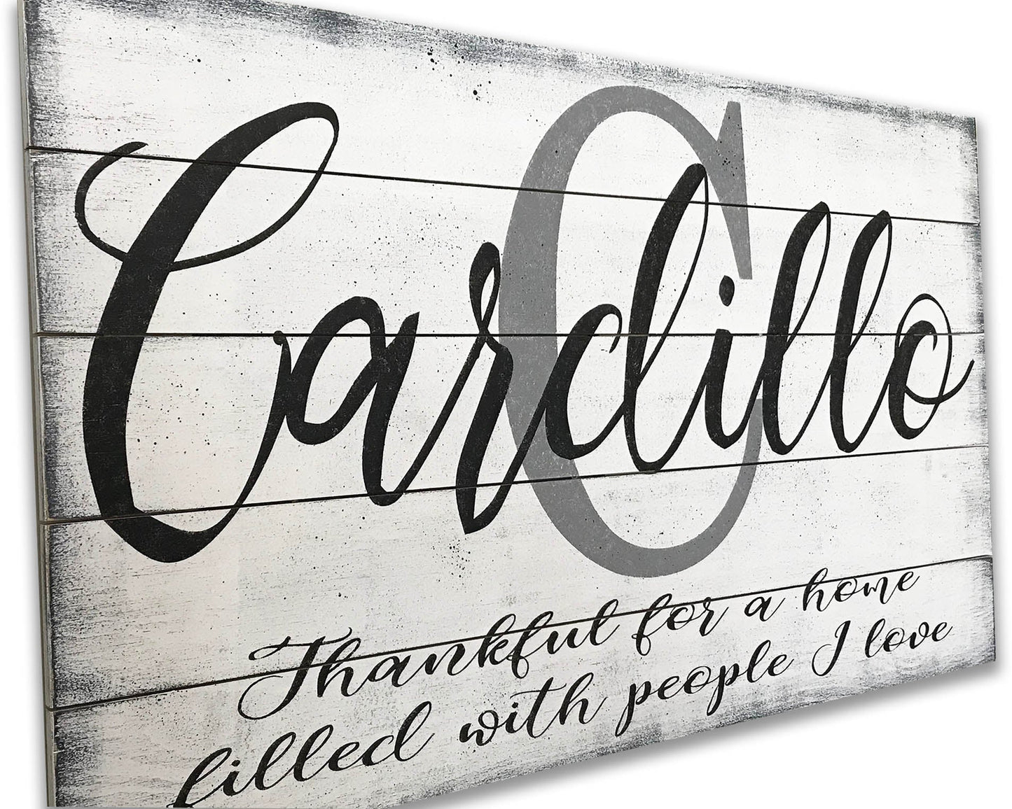 personalized thankful wood living area wall sign