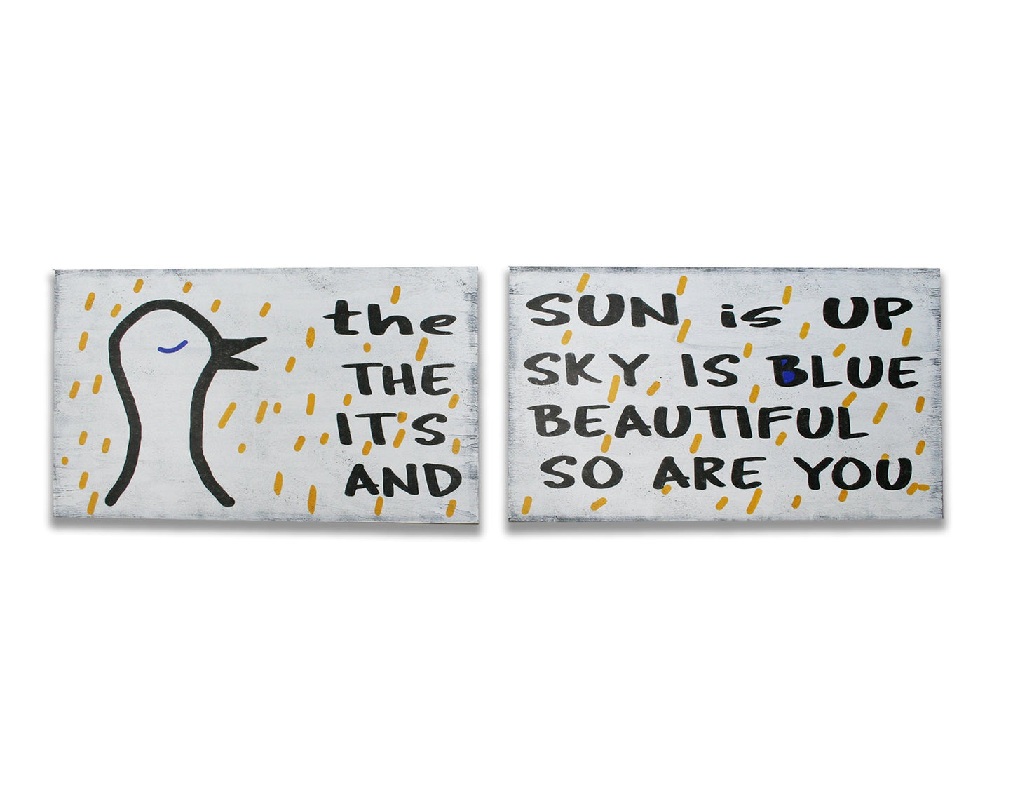 The Sun Is Up The Sky Is Blue It's Beautiful And So Are You Wood Sign Set