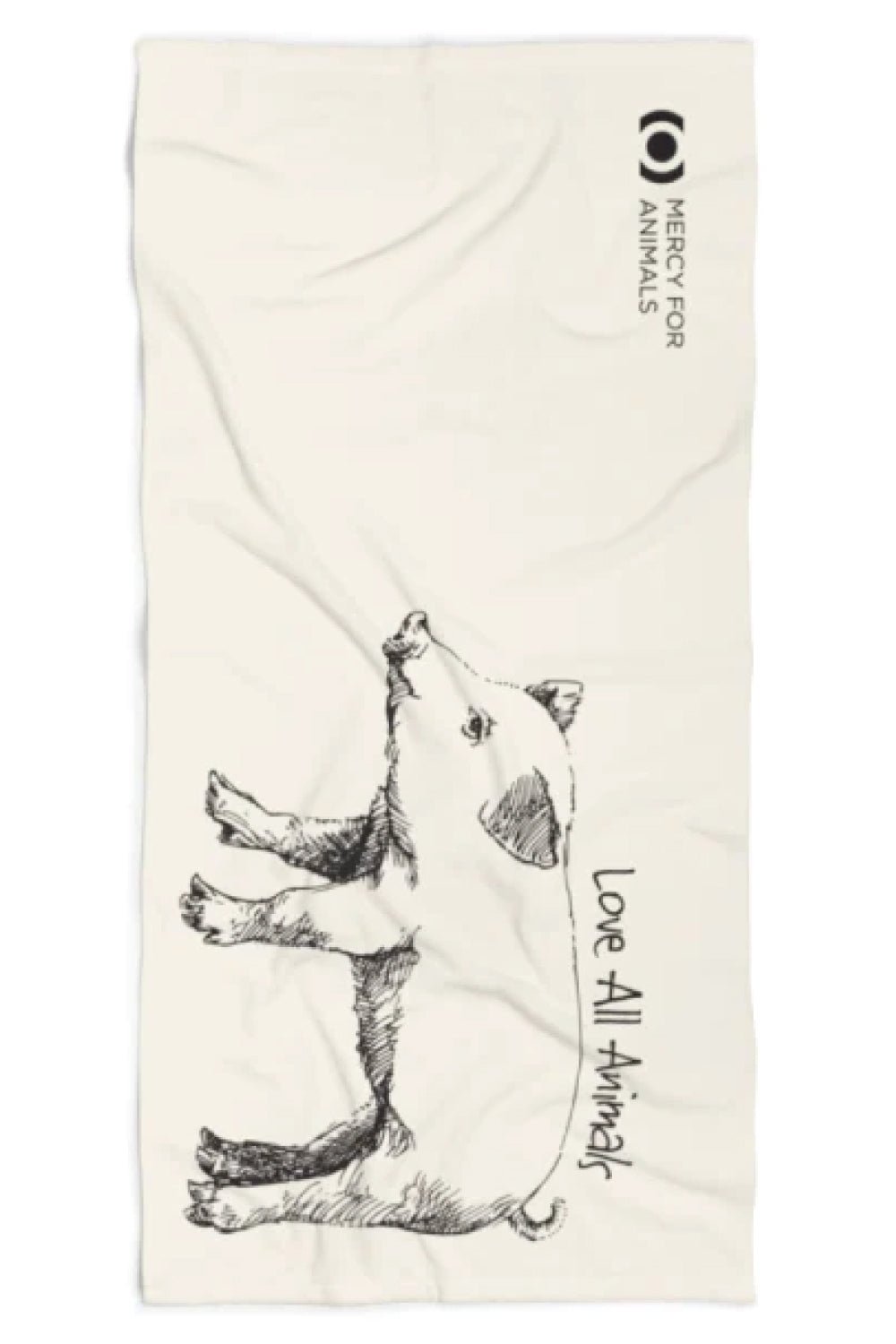 ‘Love All Animals’ Beach Towel, Piglet