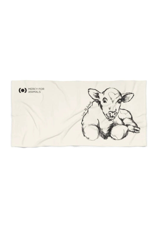‘Love All Animals’ Beach Towel, Calf