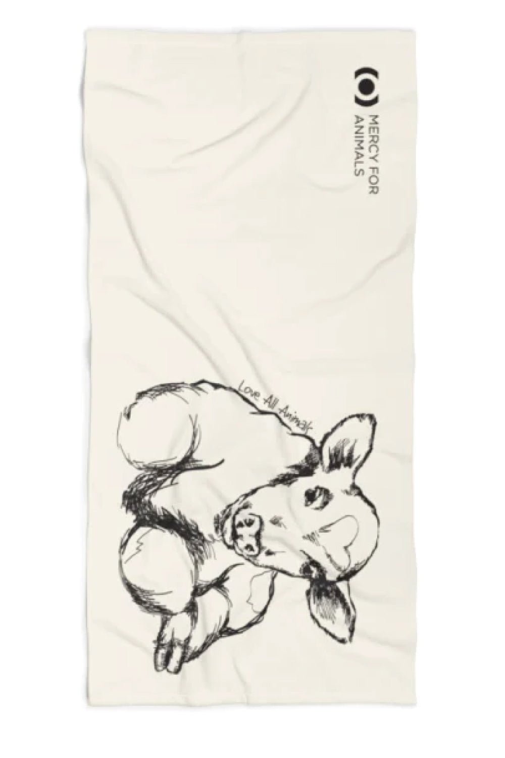 ‘Love All Animals’ Beach Towel, Calf