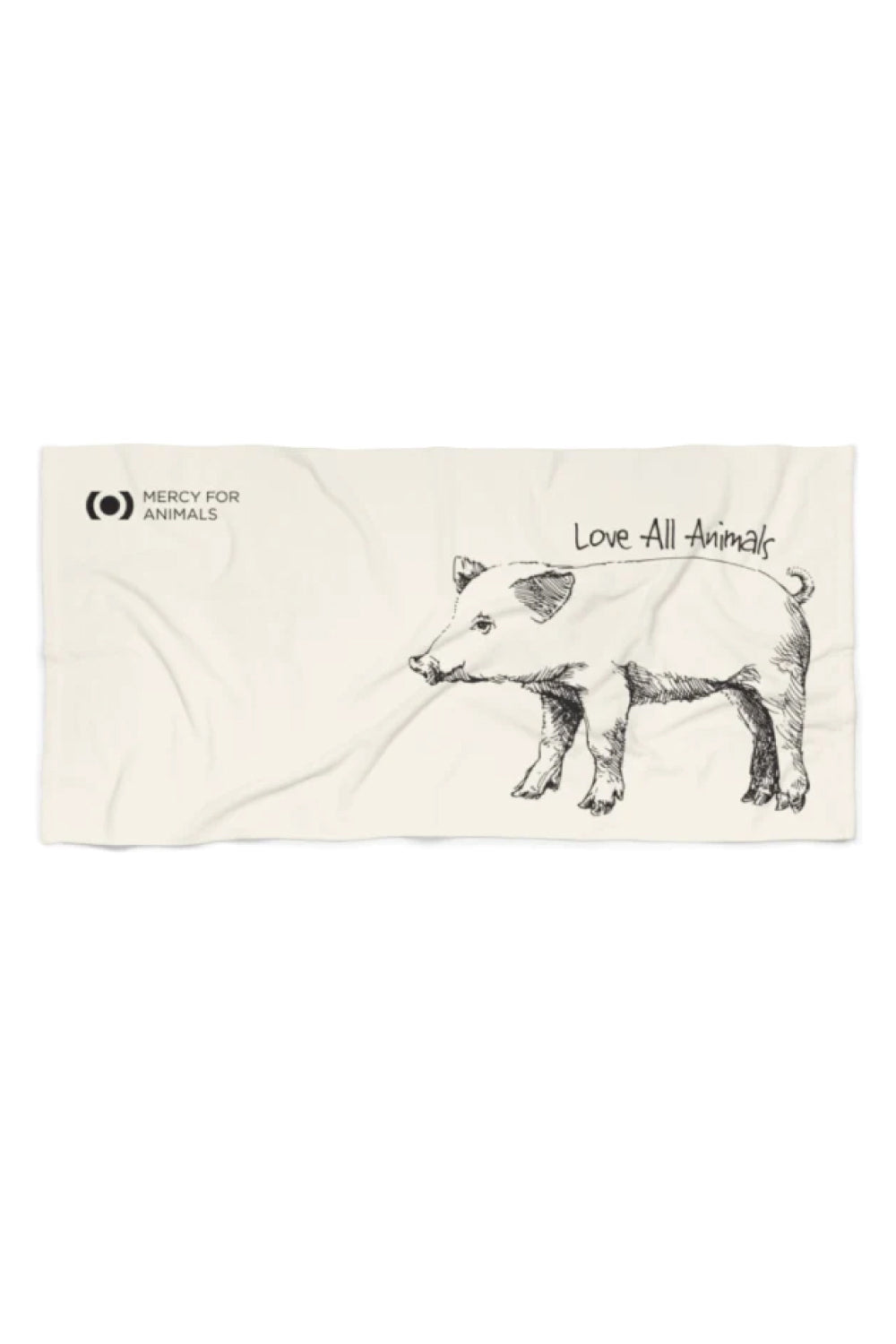 ‘Love All Animals’ Beach Towel, Piglet