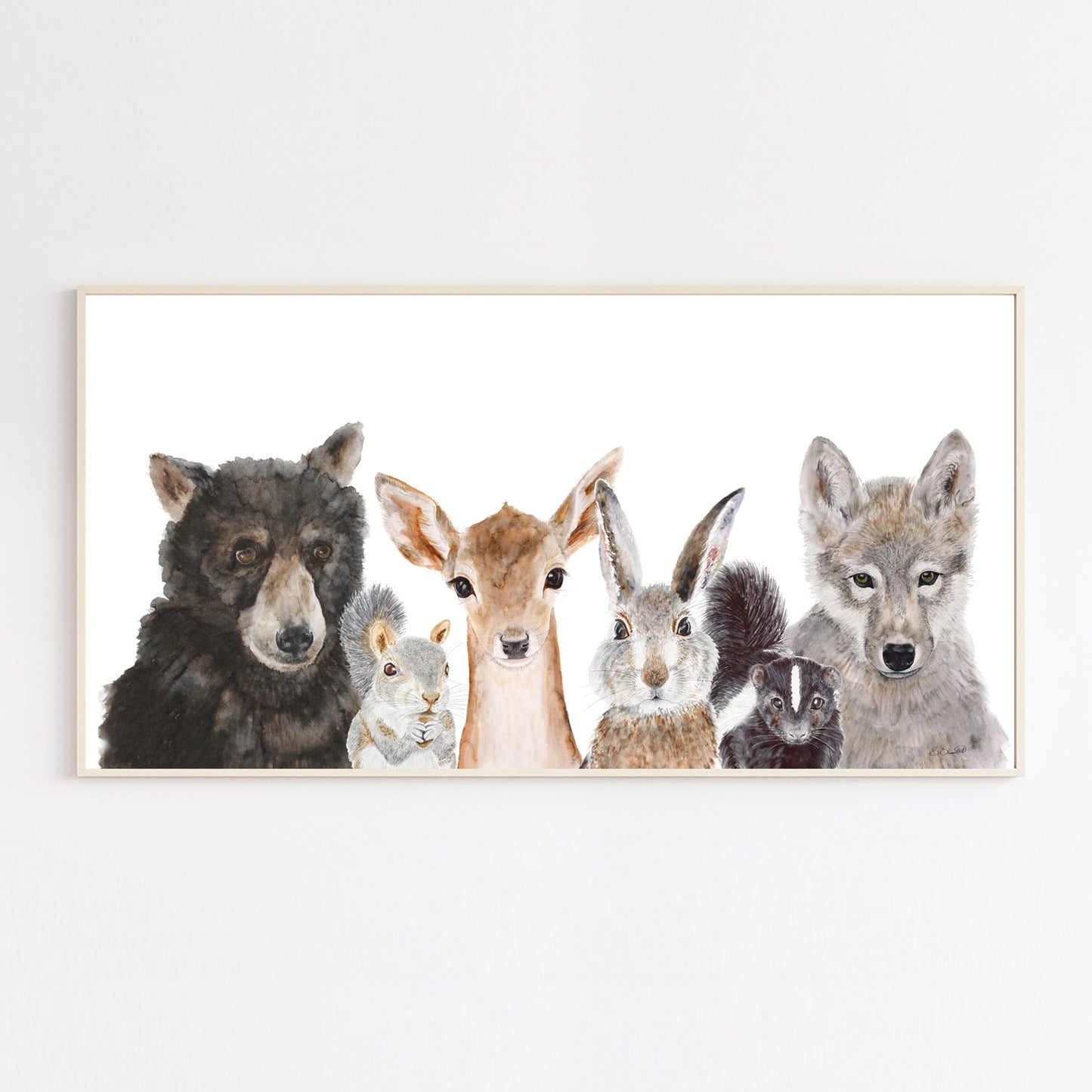 Woodland Baby Animal Group - Panoramic Nursery Decor