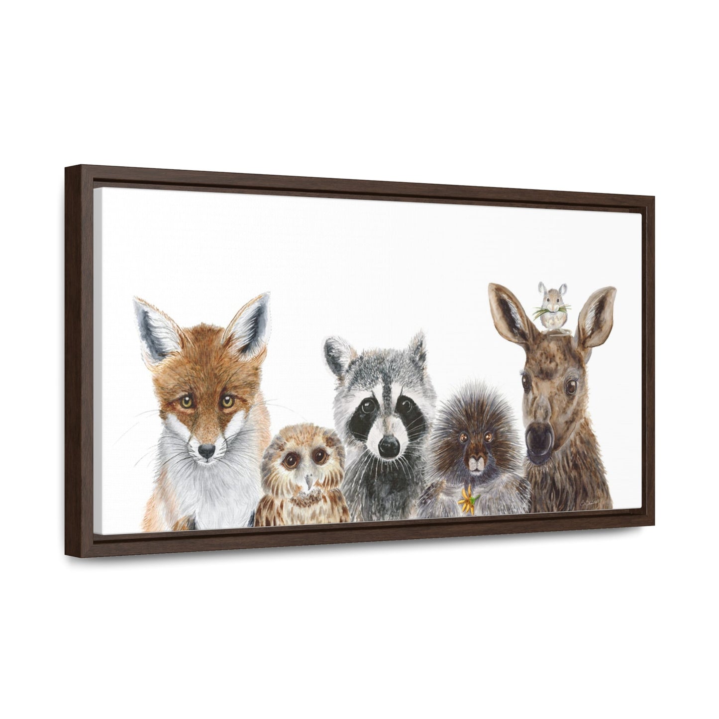 Woodland Animal Nursery Decor - Panoramic Baby Room Print