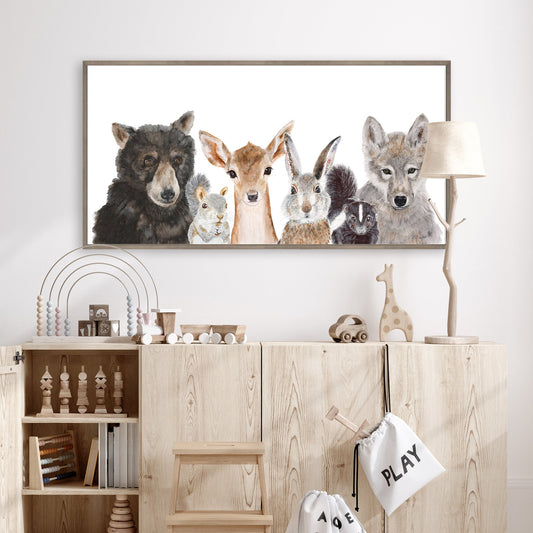 Woodland Baby Animal Group - Panoramic Nursery Decor