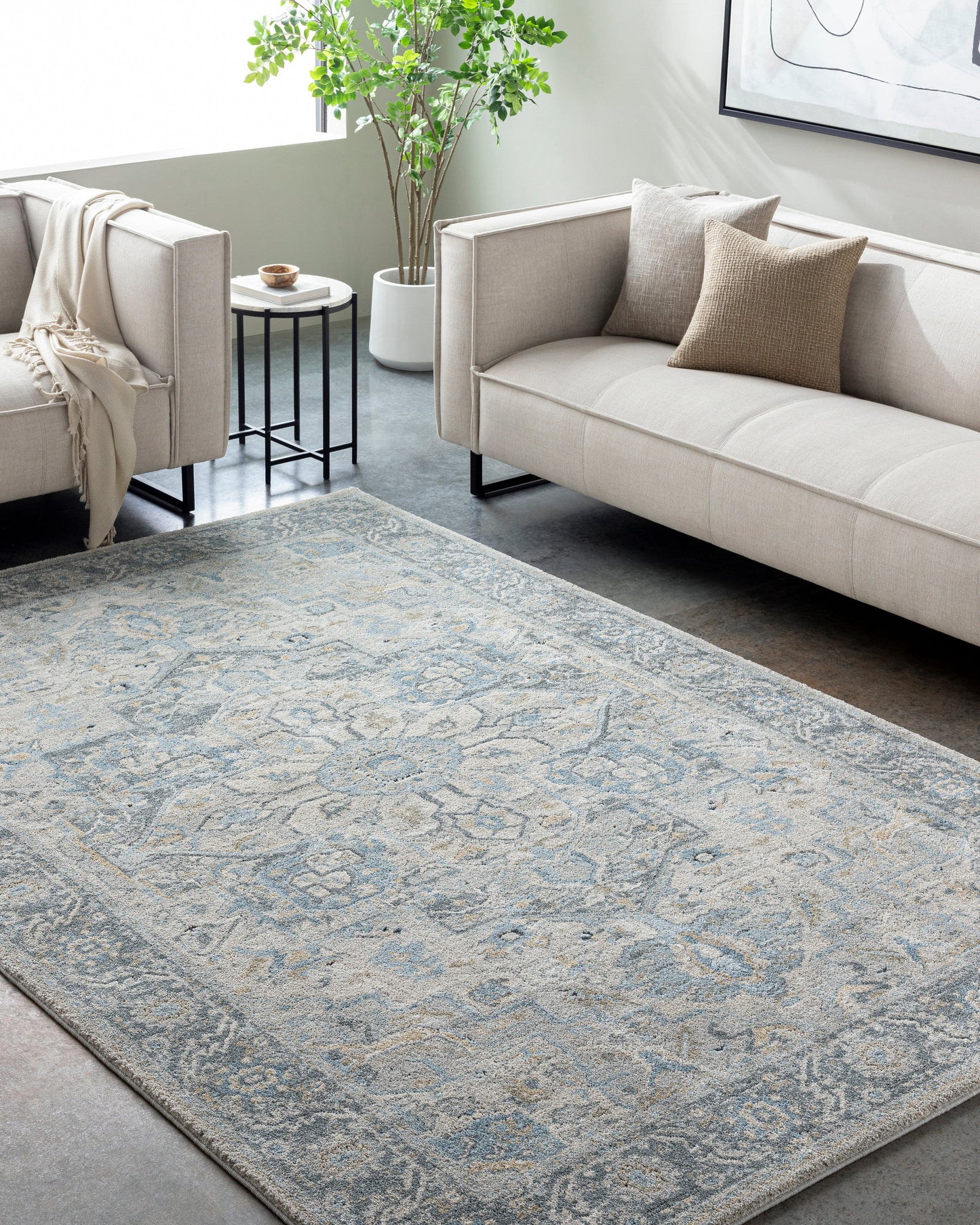 Avellino AVL-2301 Rug- Beige, Gray, Blue