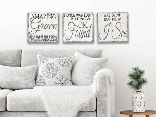 Amazing Grace Wood Sign Set