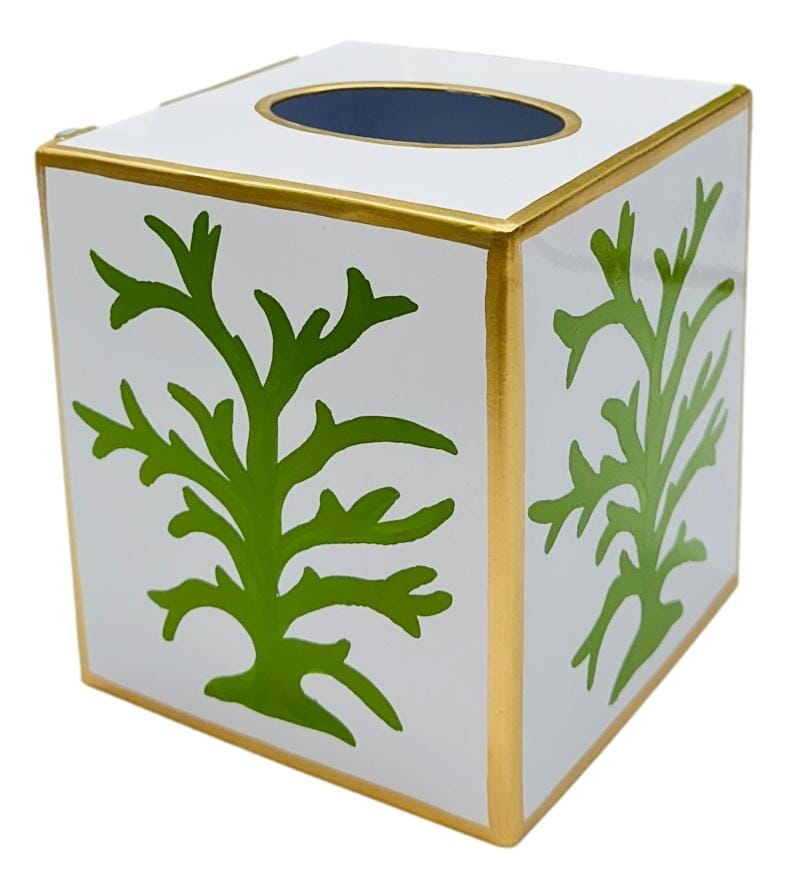 Tissue Box Cover - Green Coral